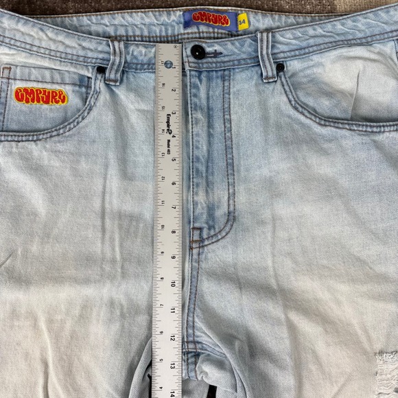 Empyre Relaxed Fit Distressed Light Wash Denim Jeans Mens 34 Baggy Skater - Picture 10 of 13